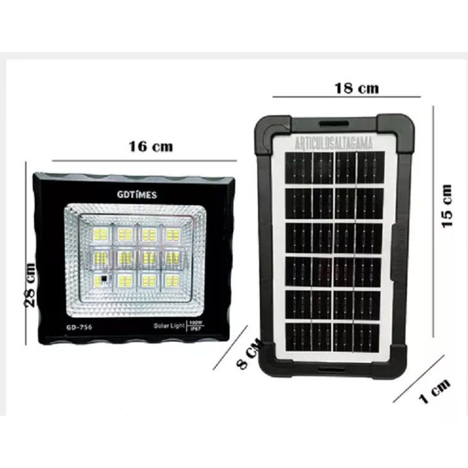 Reflector Lampara Led Panel Solar 750c